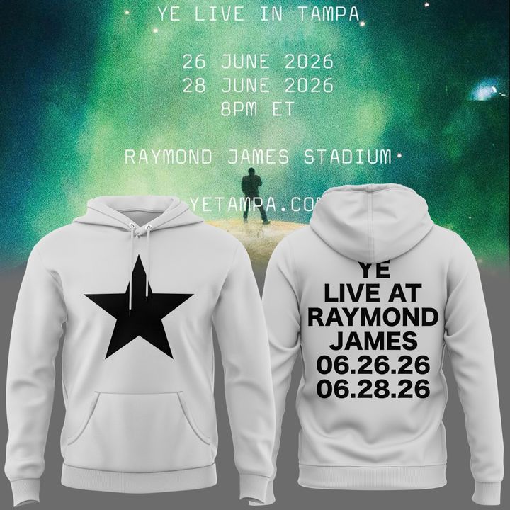 Tampa white HOODIE -2026 Ye Live Concert Tour Raymondames Stadium