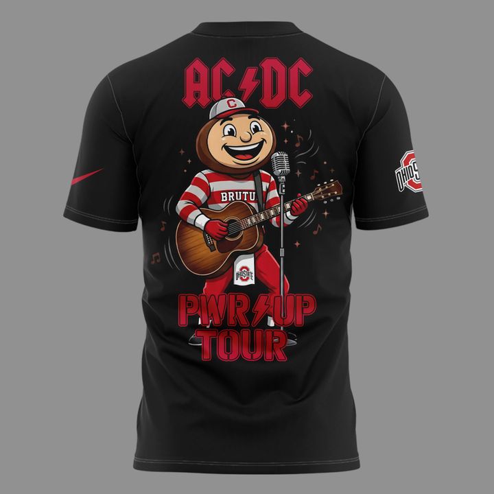 Exclusive T-Shirt AC/DC x Ohio State Buckeyes Football - Power Up Tour 2026 T-Shirt