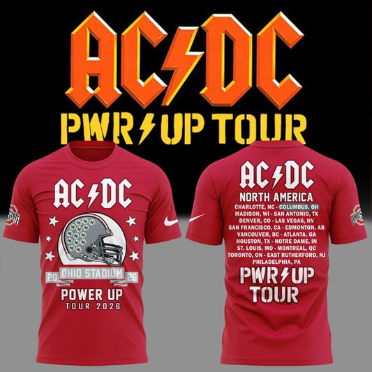 Perfect T-Shirt AC/DC x Ohio State Buckeyes Football - Power Up Tour 2026 T-Shirt