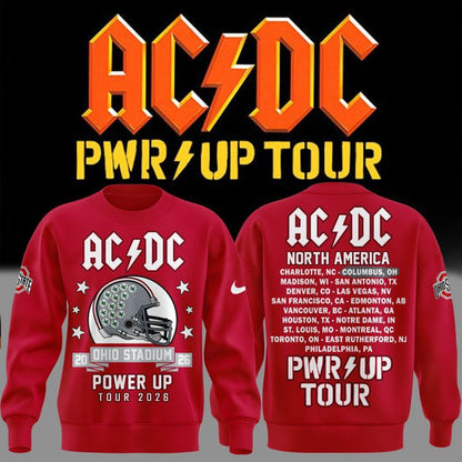 Sweatshirt AC/DC x Ohio State Buckeyes Football - Power Up Tour 2026 Sweatshirt