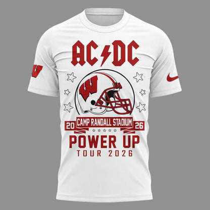 Exclusive Tshirt AC/DC x Wisconsin Badgers Football - Power Up Tour 2026 T-Shirt