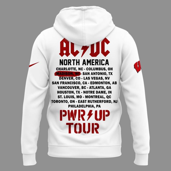 Perfect Hoodie AC/DC x Wisconsin Badgers Football - Power Up Tour 2026 Hoodie