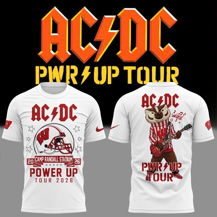 Special Edition AC/DC x Wisconsin Badgers Football - Power Up Tour 2026 T-Shirt