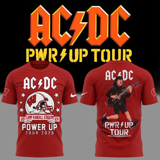 AC/DC x Wisconsin Badgers Football - Power Up Tour 2026 T-Shirt