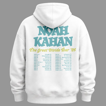 Exclusive Version "I went off my meds at" Noah Kahan The Great Divide Tour White Hoodie