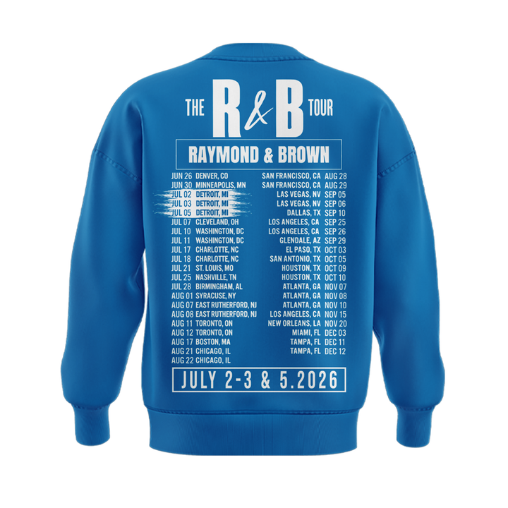 New Sweatshirt Blue Chris Brown & Usher Raymond x Detroit Lions "The R&B Tour"
