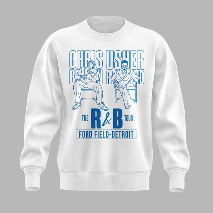 New Sweatshirt White Chris Brown & Usher Raymond x Detroit Lions "The R&B Tour"