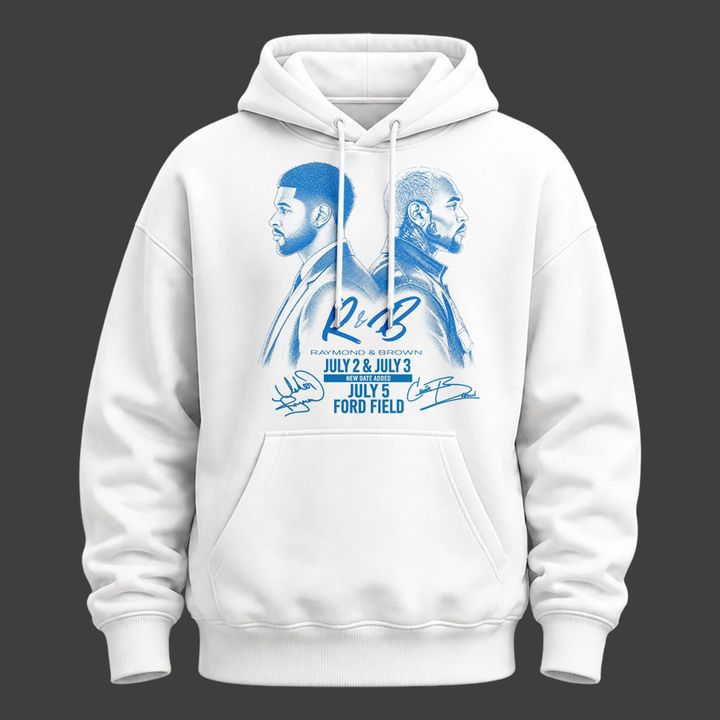 Limited Edition Hoodie Signed Chris Brown & Usher Raymond x Detroit Lions "The R&B Tour" at Ford Field (Detroit)