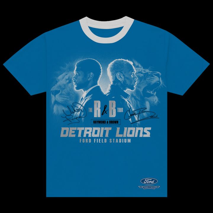 Detroit Lions x Usher & Chris Brown: The R&B Tour - Ford Field stadium Honolulu Blue T-shirt