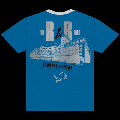 Detroit Lions x Usher & Chris Brown: The R&B Tour - Ford Field stadium Honolulu Blue T-shirt