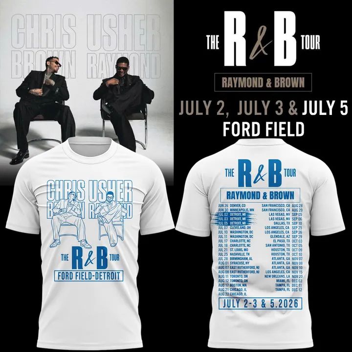 Exclusive Version White T-shirt Detroit x The R&B Tour 2026