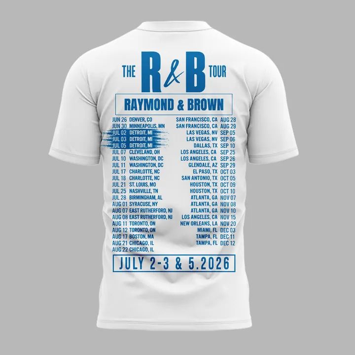 Exclusive Version White T-shirt Detroit x The R&B Tour 2026
