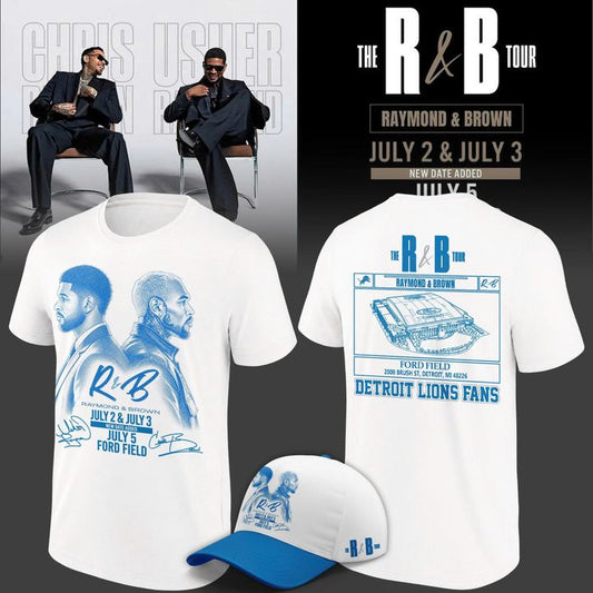 Exclusive Version White T-shirt Detroit x The R&B Tour 2026