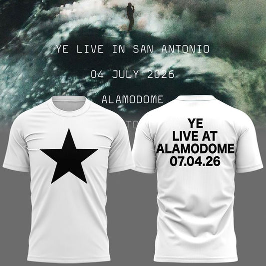 San Antonio White T-shirt -2026 Ye Live Concert Tour Alamodome Stadium