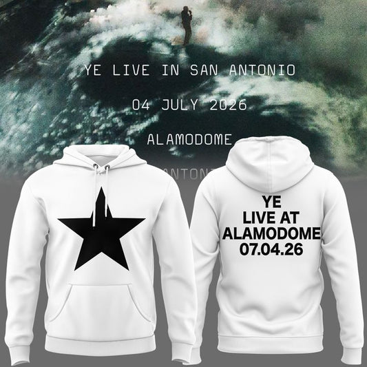 San Antonio white HOODIE -2026 Ye Live Concert Tour Alamodome Stadium