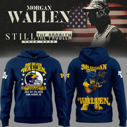Hoodie Morgan Wallen x Michigan Wolverines Football - Still The Problem Tour 2026 Hoodie