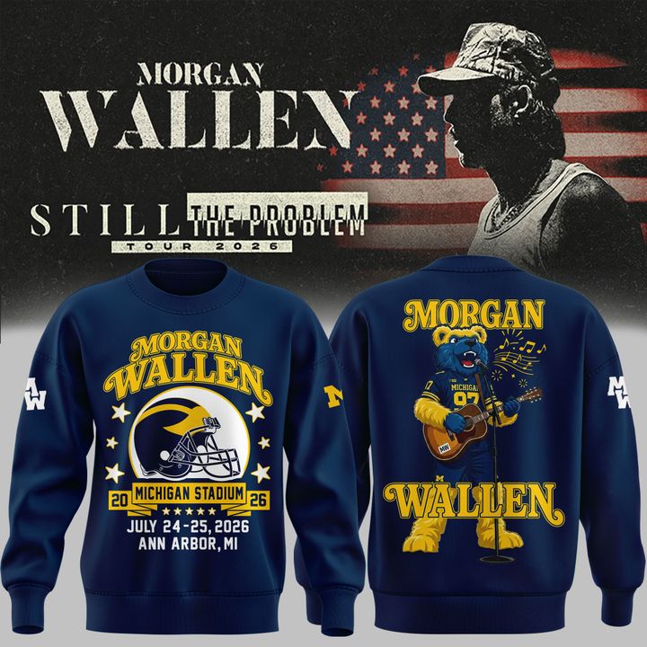 Sweatshirt Morgan Wallen x Michigan Wolverines Football - Still The Problem Tour 2026 Sweatshirt