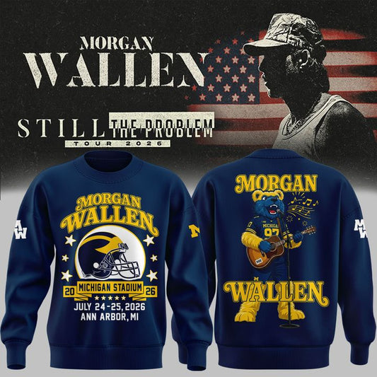 Sweatshirt Morgan Wallen x Michigan Wolverines Football - Still The Problem Tour 2026 Sweatshirt