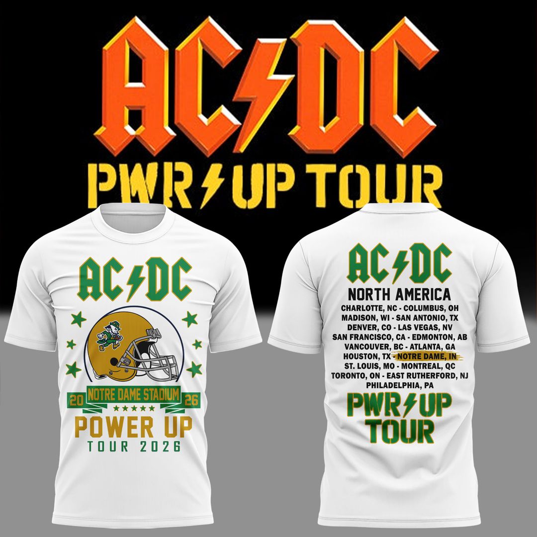 04. Limited Edition AC/DC x Notre Dame Football - Power Up Tour 2026 T-Shirt