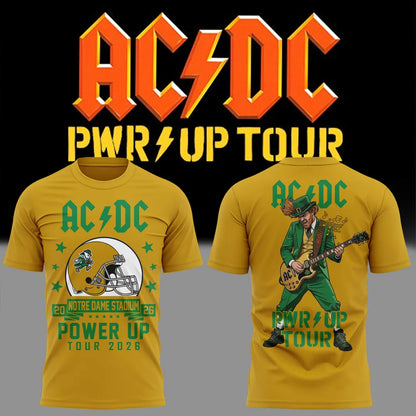Special AC/DC x Notre Dame Football - Power Up Tour 2026 T-Shirt