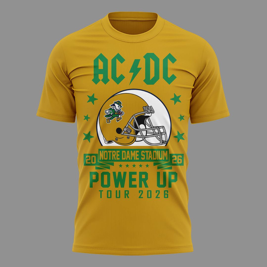Exclusive Tshirt AC/DC x Notre Dame Football - Power Up Tour 2026 T-Shirt