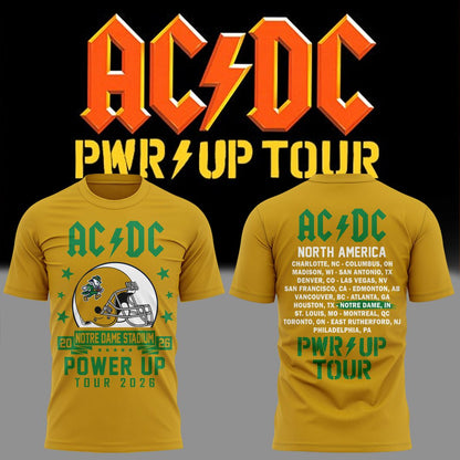 Exclusive Tshirt AC/DC x Notre Dame Football - Power Up Tour 2026 T-Shirt