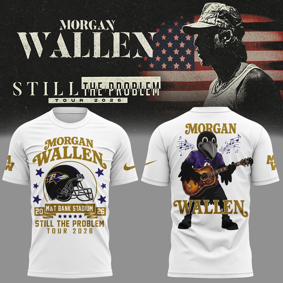 Exclusive Morgan Wallen x Baltimore Ravens - Still The Problem Tour 2026 T-Shirt