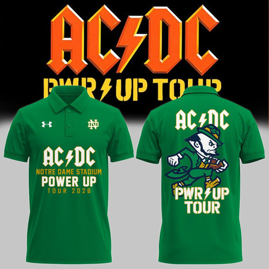 02.34. Exclusive Polo AC/DC x Notre Dame Football - Power Up Tour 2026 Polo Shirt