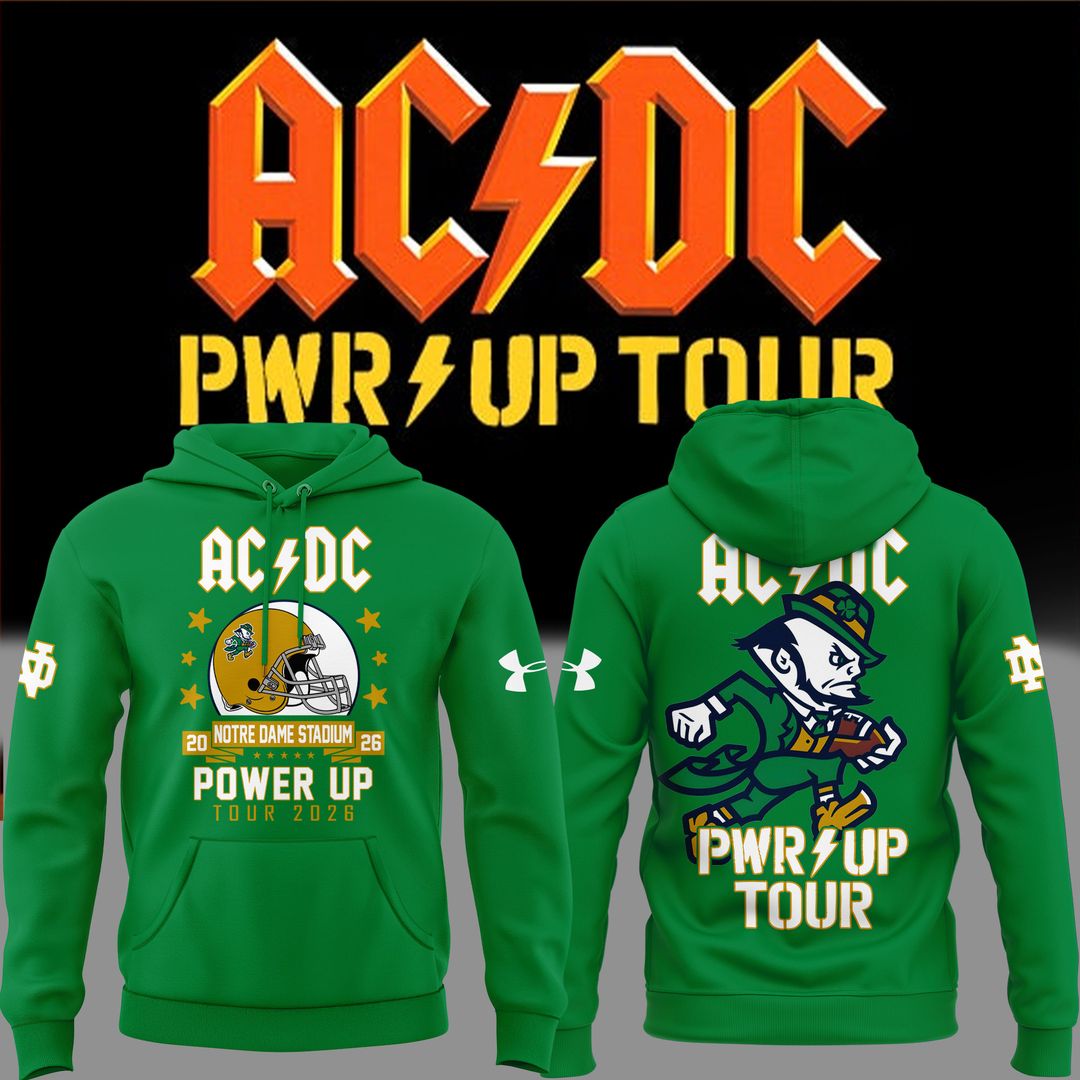 01.4. Limited Hoodie Power Up Tour 2026 - AC/DC x Notre Dame Football Hoodie