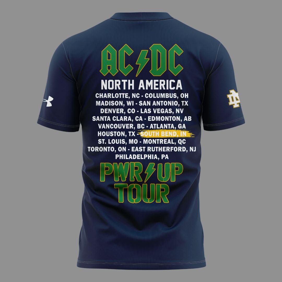 Tshirt AC/DC x Notre Dame Football - Power Up Tour 2026 T-Shirt