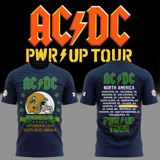 Tshirt AC/DC x Notre Dame Football - Power Up Tour 2026 T-Shirt