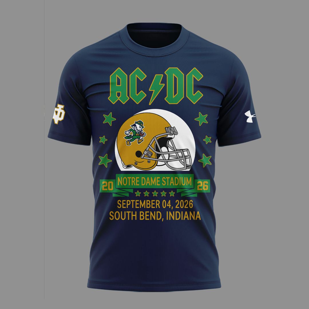 Tshirt AC/DC x Notre Dame Football - Power Up Tour 2026 T-Shirt