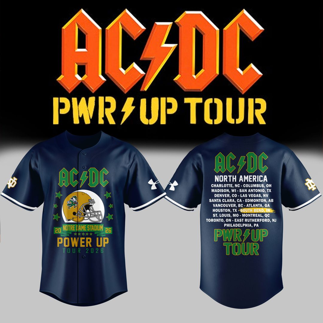01.1. Limited Edition AC/DC x Notre Dame Football - Power Up Tour 2026 Jersey