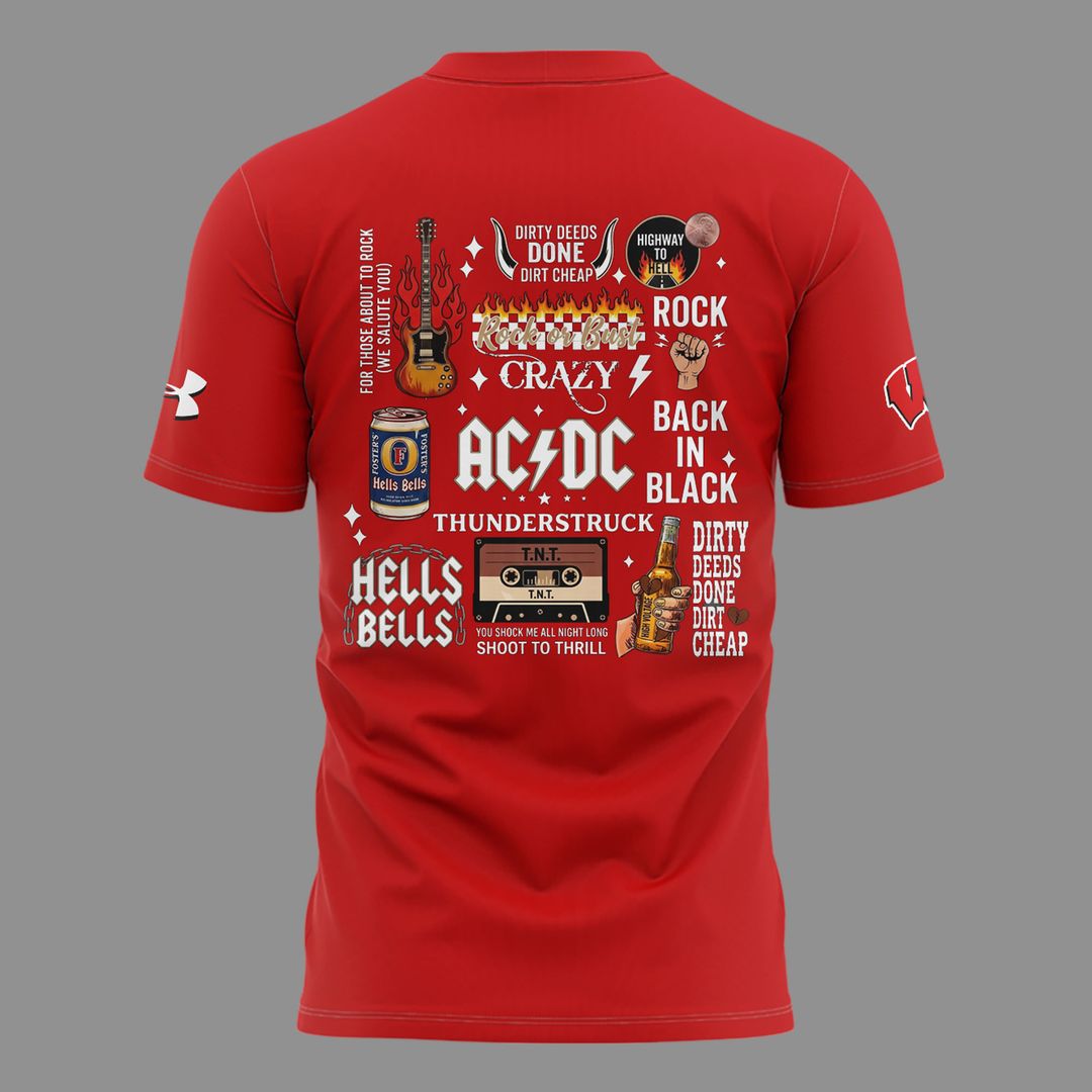 03.32. New Shirt Wisconsin Football x AC/DC - Power Up Tour 2026 T-Shirt
