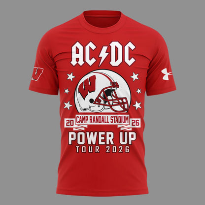 04. Exclusive AC/DC x Wisconsin Badgers Football - Power Up Tour 2026 T-Shirt