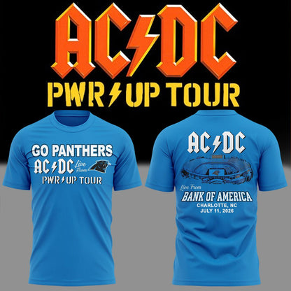 Limited Edition 2026 Power Up Tour - AC/DC x Carolina Panthers T-Shirt