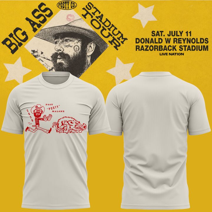 Post Malone x Arkansas Razorbacks - Limited Edition Big Ass Stadium Tour At Razorback Stadium Shirt 6