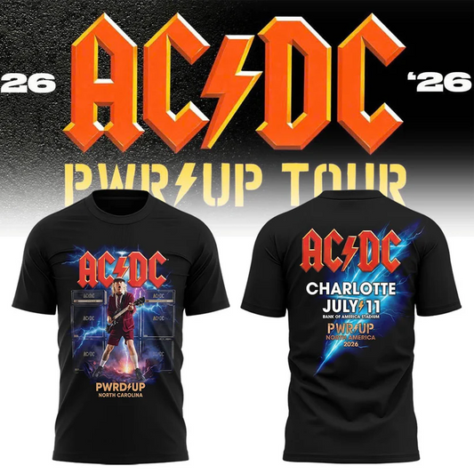 Limited Edition AC/DC Power Up Tour 2026 At Bank of America Stadium T-Shirt