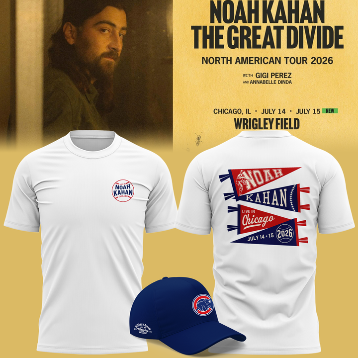 Chicago Cubs x Noah Kahan : The Great Divide Tour White Tee 2026
