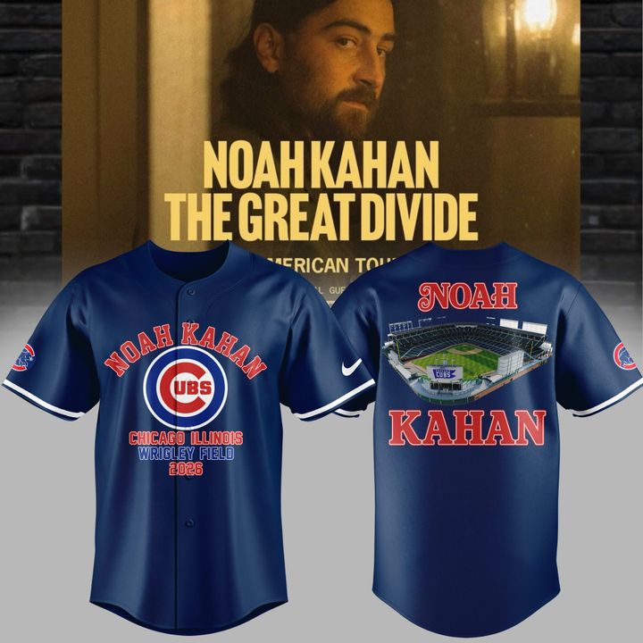 Special Jersey Noah Kahan x Chicago Cubs - The Great Divide Tour 2026 Baseball Jersey