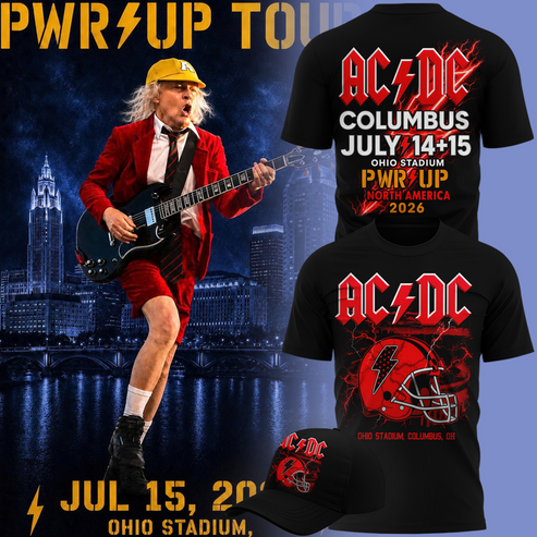 Limited Edition POWER UP Tour 2026 At Ohio Stadium T-Shirt