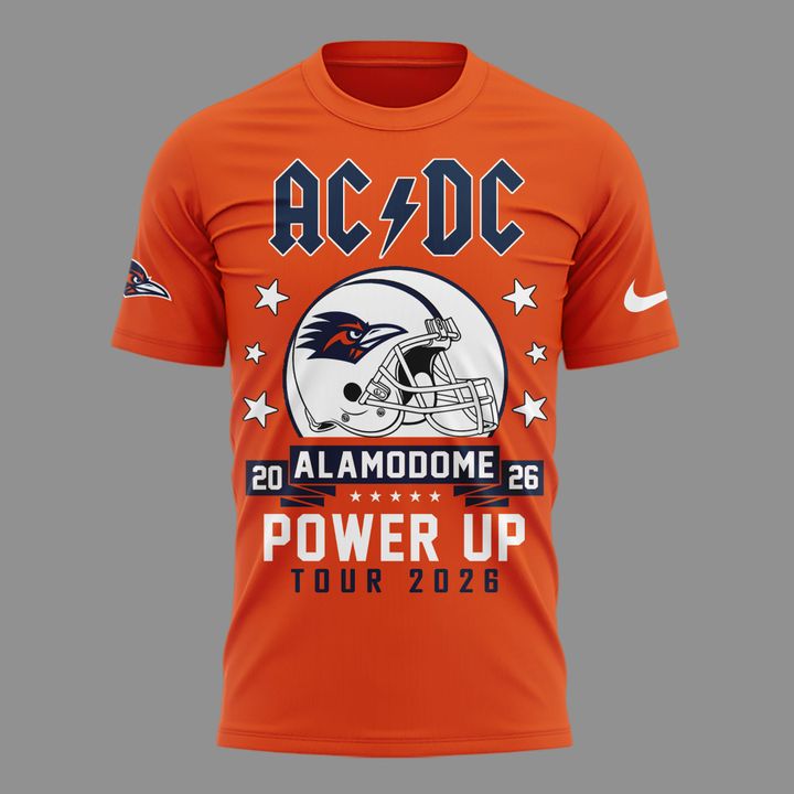 06. Newest Shirt AC/DC x UTSA Roadrunners Football - Power Up Tour 2026 T-Shirt