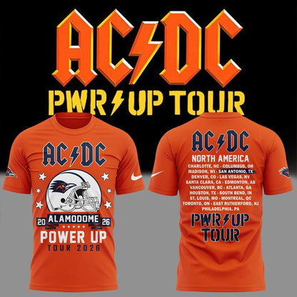 06. Newest Shirt AC/DC x UTSA Roadrunners Football - Power Up Tour 2026 T-Shirt