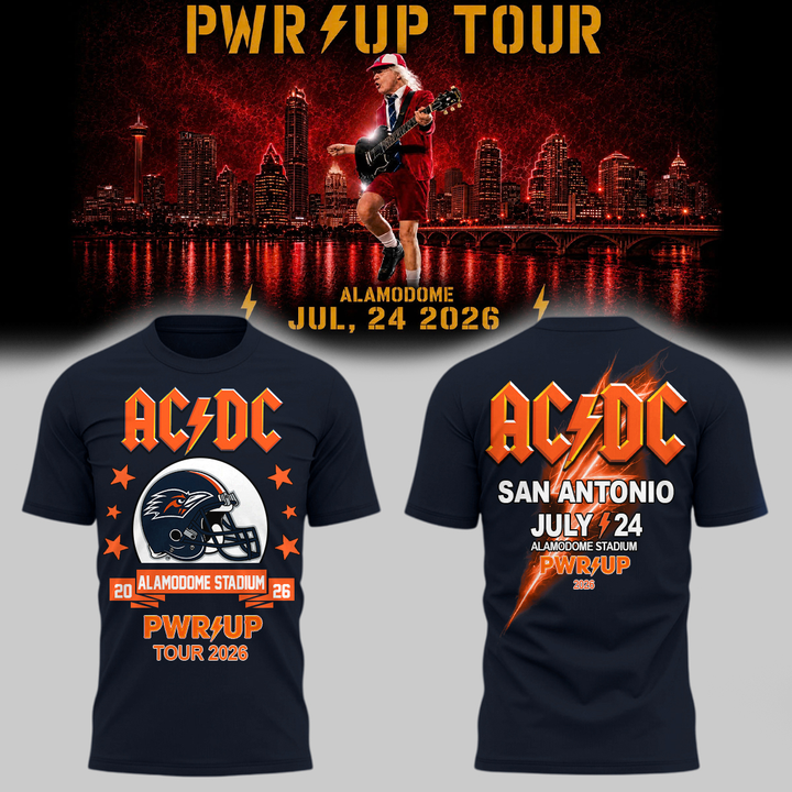 12. Special 2026 AC/DC x UTSA Roadrunners Football - Power Up Tour 2026 T-Shirt