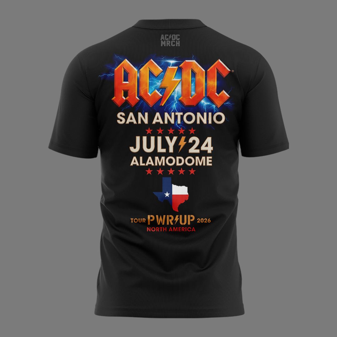 01. Event Shirt AC/DC - Exclusive San Antonio, TX Event Shirt - Power Up Tour 2026 At Alamodome T-Shirt