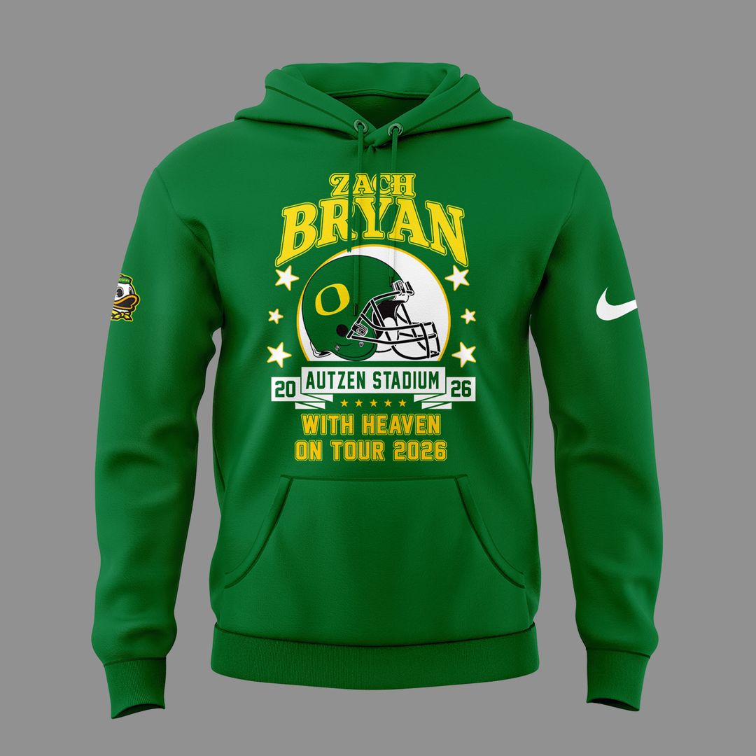 02. Hoodie Zach Bryan x Oregon Football - With Heaven On Tour 2026 Hoodie