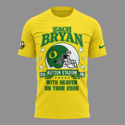 02.10. Exclusive Zach Bryan x Oregon Football - With Heaven On Tour 2026 T-Shirt