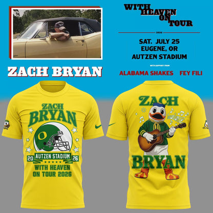 04. Special Zach Bryan x Oregon Football - With Heaven On Tour 2026 T-Shirt