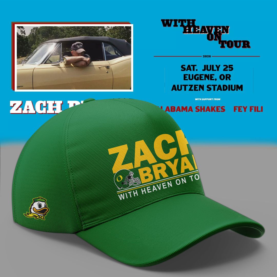 02. Hoodie Zach Bryan x Oregon Football - With Heaven On Tour 2026 Hoodie