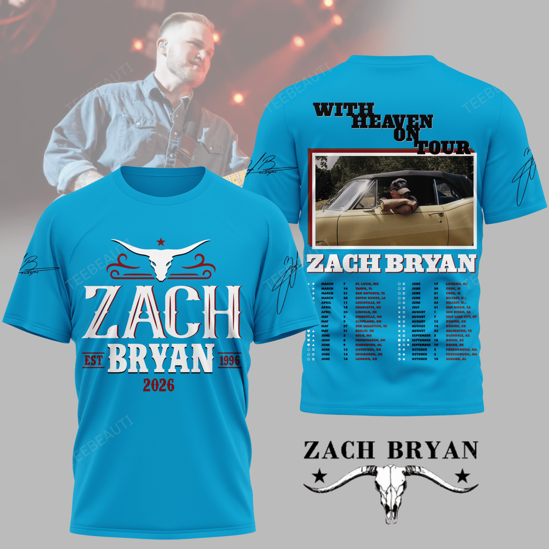 02.01. Zach Bryan With Heaven On Tour 6 T-Shirt